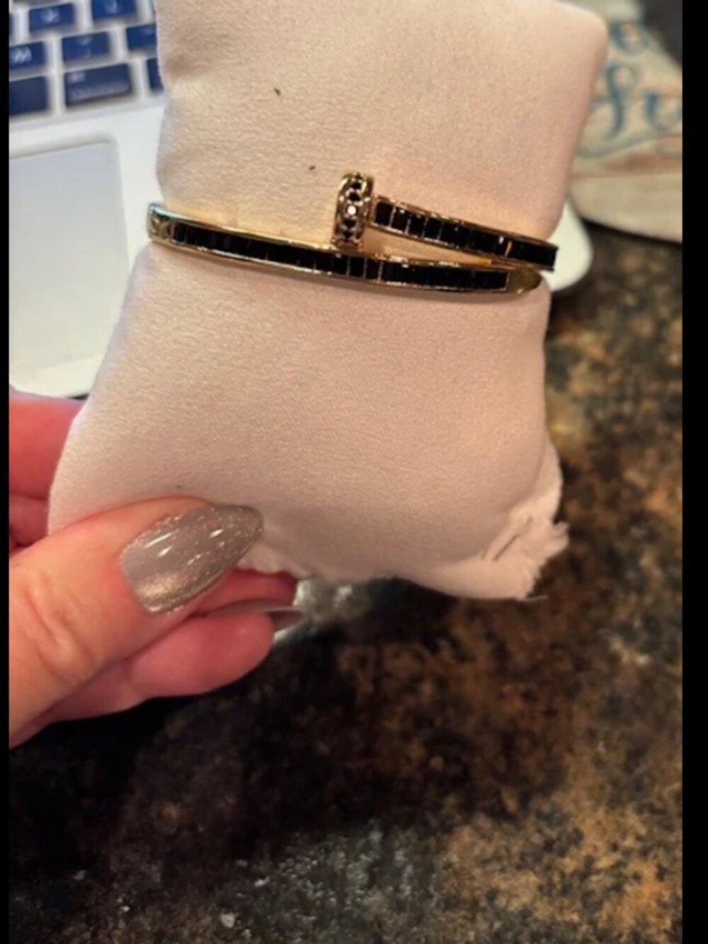 Black Onyx Nail Bracelet